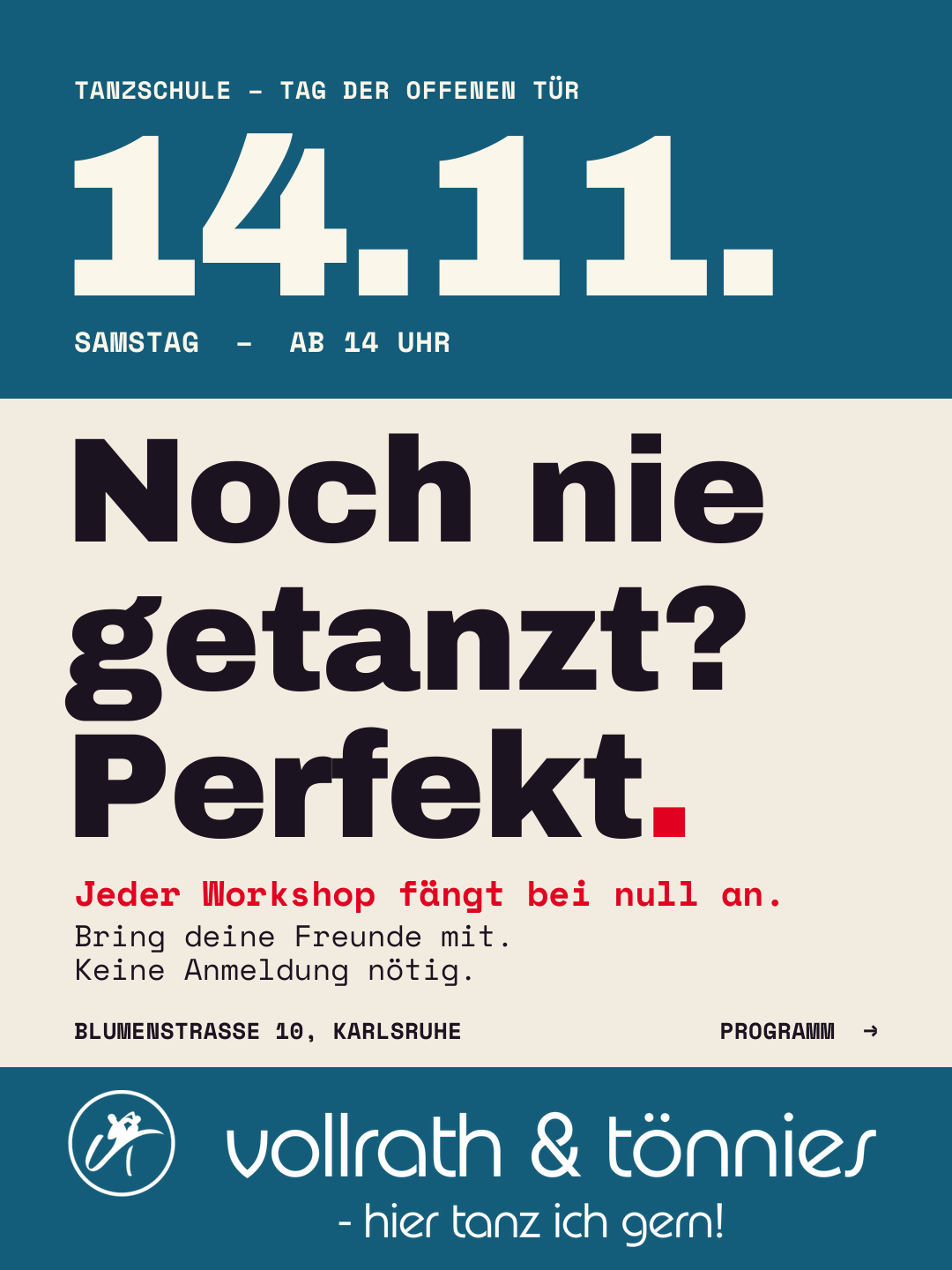Tag der offenen Tür, Samstag 14.11., ab 14 Uhr, Blumenstraße 10 Karlsruhe